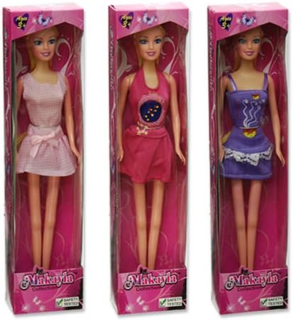 Fashion Doll Playset (11.5") with 1 of 6 Assorted Fashion Dolls for Girls in Assorted Pink and Purple Clothes