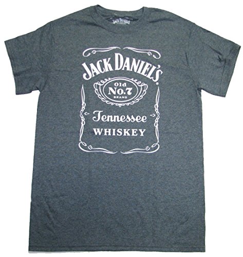 Jack Daniels T-shirt Heather Grey Logo Tee Front-medium
