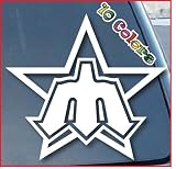 Seattle Mariners Car Window Vinyl Decal Sticker 4" Tall (Color: White)