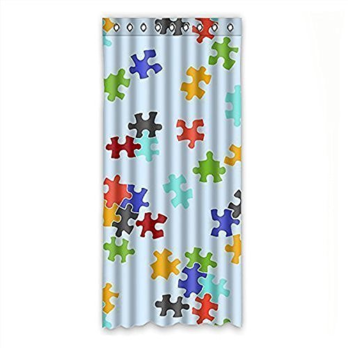 Some Done Custom Autism Awarens Puzzle Piec Fabric Room window Curtains one piece 52"W x 84"L