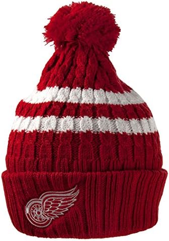 Detroit Red Wings - Logo Blue Bird Adult Pom Pom Knit Hat