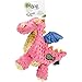 goDog Bubble Plush Dragons Squeaky Dog Toy, Chew Guard Technology - Coral, Large