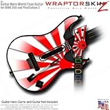 Rising Sun Red Skin fits Band Hero, Guitar Hero 5 & World Tour Guitars for XBOX 360 & PS3 (GUITAR NO