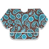 Bumkins Waterproof Sleeved Bib - Turquoise Paisley