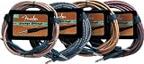 Fender 18 Ft. Vintage Voltage Guitar Cable, Black/Silver