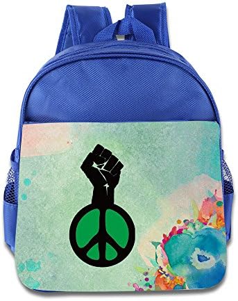 Kid's Justice Peace Logo Funny School Backpack Bag For Both Boys And Girls RoyalBlue
