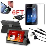 5 in 1 Black Leather Case with Screen Protector Stylus Headset Micro HDMI Cale for Acer ICONIA TAB A100 on sale