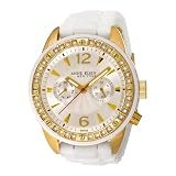 Anne Klein New York Women's 122006SVWT Swarovski Crystal Accented White Strap Watch
