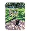 Black Cat and Dappling, 1986 by Lucy Willis - Mouse Mat Art247 Highest Quality Natural Rubber Mouse Mats - Mouse Mat
