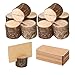 Toncoo Wood Place Card Holders, 10Pcs Premium Rustic Table Number Holders and 20Pcs Kraft Table Place Cards, Wood Photo Holders, Ideal for Wedding Party Table Name and More
