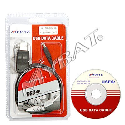 USB 1.1 / 2.0 Cell Phone to Computer Data Cable Connector for Nokia 2760, 1208 With IC Chip and CD Driver
