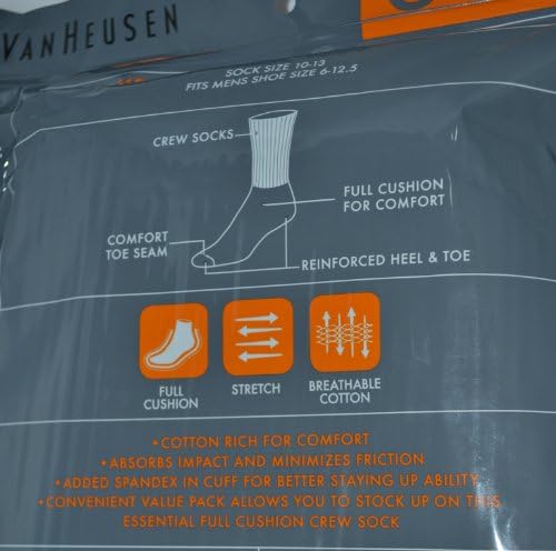 6 Pack MEN VAN Heusen Cushion Crew Socks