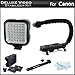 Deluxe LED Video Light + Video Stabilizer Kit For Canon EOS M, Rebel T5i, SL1, T4i, T3i, 60D, 70D, 6D, EOS-1D X, EOS 5D Mark III DSLR Includes Deluxe Video Bracket Action Stabilizing Handle + LED Video Light Kit w/ Support Bracket + 2 Batteries + Charger