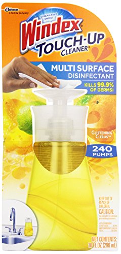 Windex Touch Up Antibacterial Cleaner Kitchen, Glistening Citrus, 10 Ounce
