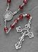 Jewelry : Ruby Venetian Beaded Rosary With 8MM Glass Beads 22" #3038