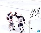 John LeClair autographed 8x10 Photo (Philadelphia Flyers - Team USA Olympic hockey - Goal Celebratio