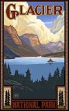 Northwest Art Mall 11" x 17" Poster St. Mary Lake Glacier National Park by Paul A. Lanquist