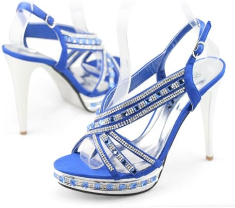 SHOEZY Trend Womens Cross Jewels Straps Party Heels Platform Sandals