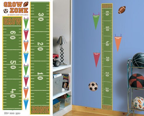 Childrens Toyshop  Toys : Sports Peel-and-Stick Growth Chart