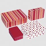 Birkmann 434905 Geb&auml;ckdosen-Set Lounge Punkte, Streifen , 4-teilig, eckig