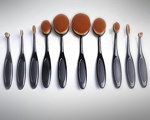 10 Pcs Soft Oval Toothbrush Makeup Brush Sets Foundation Brushes Cream Contour Powder Blush Concealer Brush Makeup Cosmetics Tool Set ,2016 New Professional