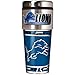 NFL Detroit Lions Metallic Travel Tumbler, Stainless Steel and Black Vinyl, 16-Ounce