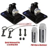 Seamax Bimini Top Pontoon Standing Patch Kit, Pontoon Patch with Stainless Steel Support Built-in, Patch with Curved Surface for Inflatable Boat, Set of 2 Patches 3"x5", Quick Release Pin & Bolts Set, 2 Part PVC Glue