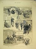 1891 BOARD SHIP ROMANCE MAN WOMAN DANCING OLD PRINT