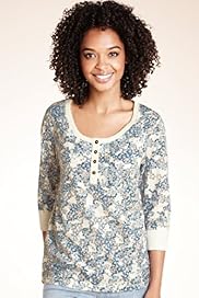 Pure Cotton Smudge Floral Print Top