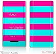 Zune HD Skin - Kearas Psycho Stripes Neon Teal and Hot Pink by WraptorSkinz