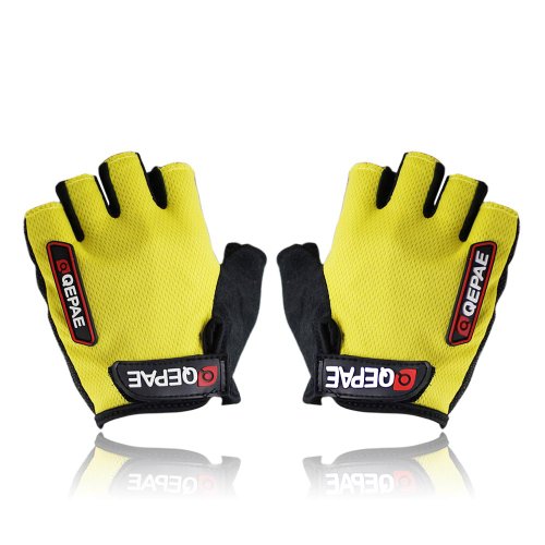 Oceantree(TM) New Cycling Bike Bicycle Gel Silicone half finger Ultra-breathable gloves (yellow, M)
