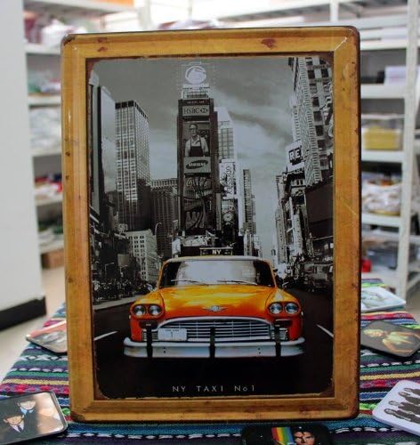 metal poster tin sign vintage retro funny old New York Taxi Times Square