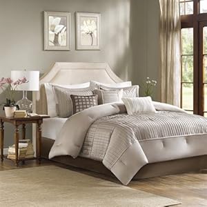 Madison Park Trinity 7 Piece Comforter Set - Taupe - King
