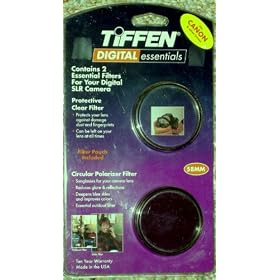 Tiffen Digital Essentials: Twin Pack Camera Lens Filters, 58 mm: Protective Clear Filter and Circular Polarizer Filter -- Bonus Filter Pouch Included & 10-Year Manufacturer Warranty