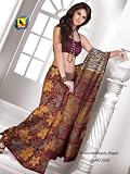 Latest Designer Synthetic Raw Silk Printed Saree / Sari