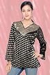 Black Viscose georgette kurti with nice beaded neckline