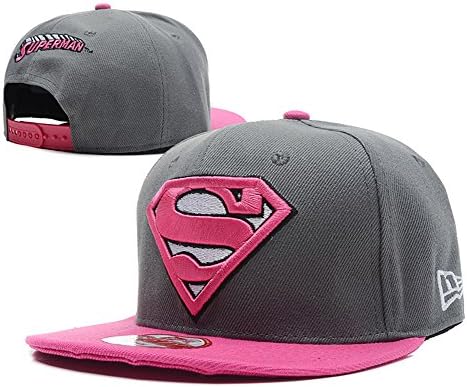 YILI Superman Adjustable Snapback Cartoon Hip Hop Hats Sport Baseball Caps-Pink