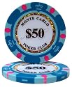 モンテカルロ 13.5g ポーカーチップ 25枚セット ライトブルー $50