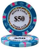 50 $50 Monte Carlo 3-Tone Clay Composite 14 Gram Poker Chips