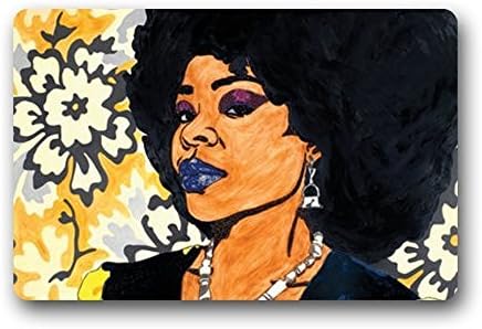 Our Iris Door Mat Artistic Designer from Mr Kill Designs Stylish, Decorative, Unique, Cool, Fun, Funky Bathroom - African Women Dam Images Art 30(L)x18(W)