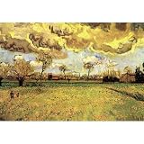 51AyVzM7CoL. SL160  Vincent Van Gogh Landscape Under a Stormy Sky ArtPoster   13x19 custom fit with RichAndFramous Black 19 inch Poster Hangers
