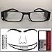 Reading Glasses Lighted ~ See Clearly Now Kit(TM) - 8 Batteries, Carl Zeiss Lens Cloth, Credit Card Magnifier ~ Corrective LED Readers with Lights Provide Hands Free Illumination ~ 2.0x BLACK
