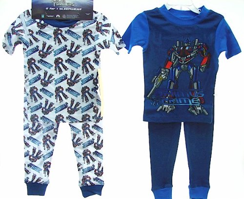  Transformer Optimus Prime 2 Piece Pajama Sleepwear Set 2 Shirts & 2 Pants