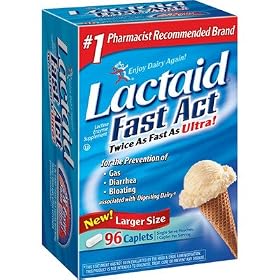 Lactaid-Fast Act Lactase Enzyme Supplement, 96 Caplets (Bonus Size)