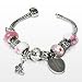 Personalised Womens Sweet Pink Charm Bracelet 18cm Great Gift Idea for Womens Birthday, Christmas, Anniversary, Valentines Day or Mothers Day