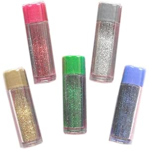 Nail Art Glitter Dust Shaker Tip Decoration Includes 5 Different Colors