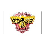 38.5 x24.5 Wall Vinyl Sticker Tribal Flaming Eagle