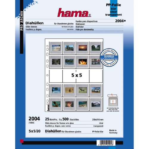 Accessoires appareils photo numériques Hama 2004 Accessoire photo 25 feuilles transparentes fines et résistantes en polypropylène pour 20 diapos sous cache 5 x 5 sans verre LIMITED DISCOUNT TODAY