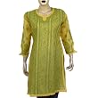 Hand Embroidered Yellow Top India Cloth Cotton Kurti Size L