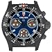 Military Analog Quartz Chronograph, IP Black, Blue Dial